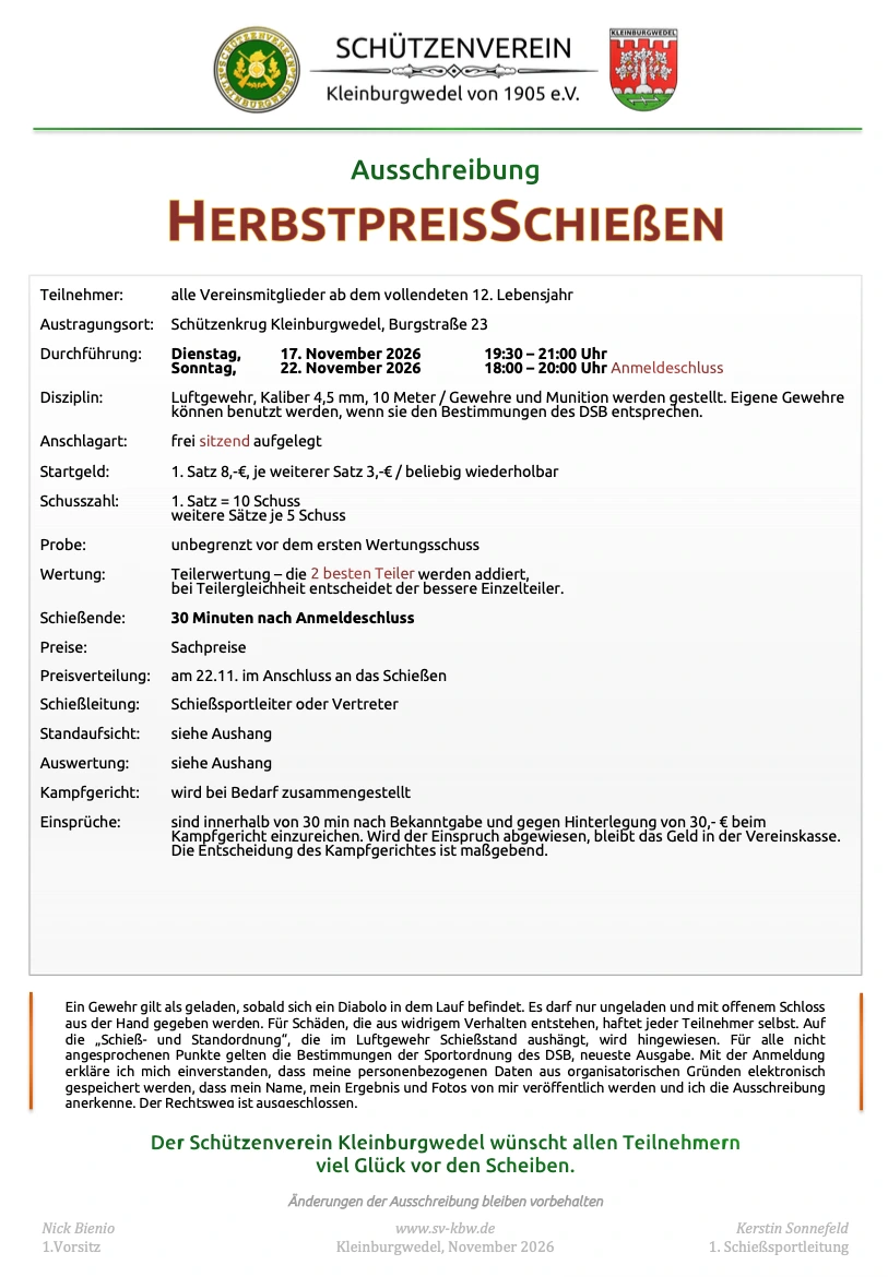 Herbstpreisschießen